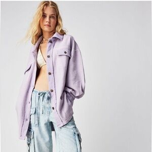 Free People Lavender Oversized Shacket
